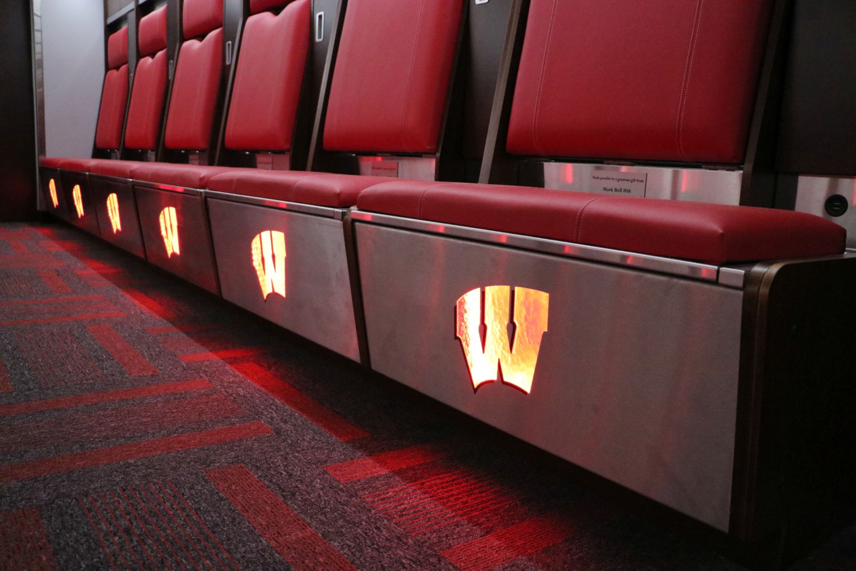 Badgers football locker detail